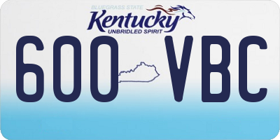 KY license plate 600VBC