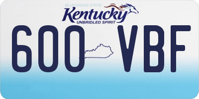 KY license plate 600VBF