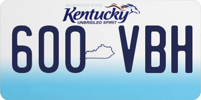 KY license plate 600VBH