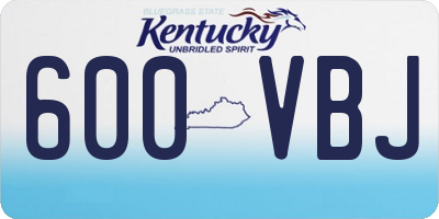 KY license plate 600VBJ
