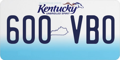 KY license plate 600VBO