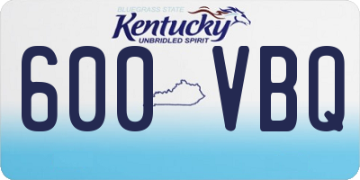 KY license plate 600VBQ