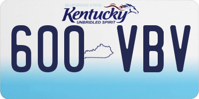KY license plate 600VBV