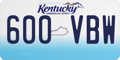 KY license plate 600VBW