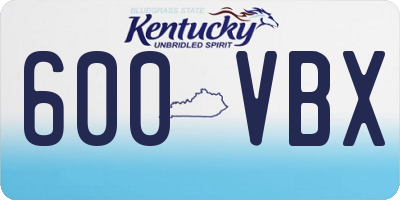 KY license plate 600VBX