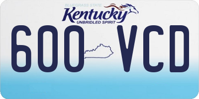 KY license plate 600VCD