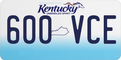 KY license plate 600VCE
