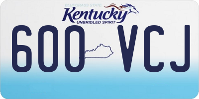 KY license plate 600VCJ