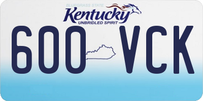 KY license plate 600VCK