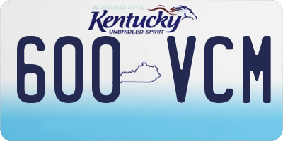 KY license plate 600VCM