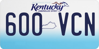 KY license plate 600VCN