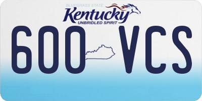 KY license plate 600VCS