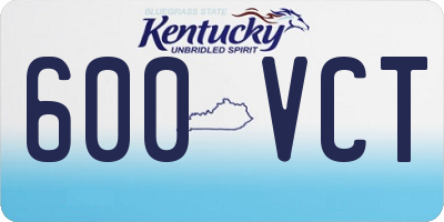 KY license plate 600VCT