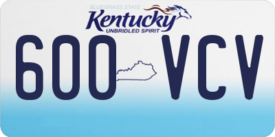 KY license plate 600VCV