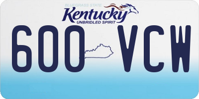 KY license plate 600VCW