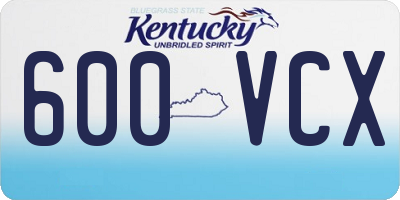 KY license plate 600VCX