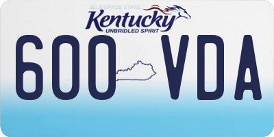 KY license plate 600VDA