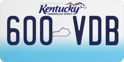 KY license plate 600VDB