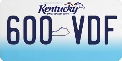 KY license plate 600VDF