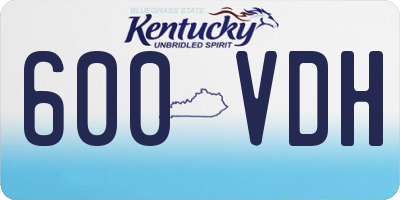KY license plate 600VDH