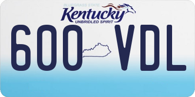 KY license plate 600VDL