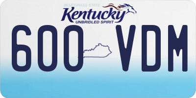 KY license plate 600VDM