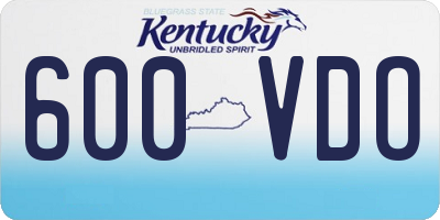 KY license plate 600VDO