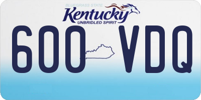 KY license plate 600VDQ