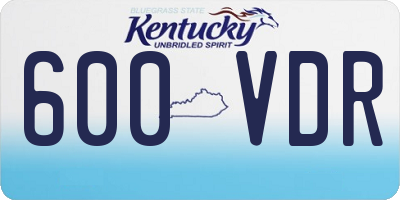 KY license plate 600VDR