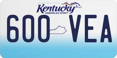 KY license plate 600VEA