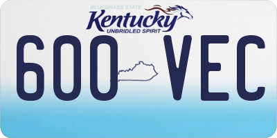 KY license plate 600VEC