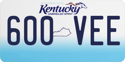 KY license plate 600VEE