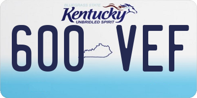 KY license plate 600VEF