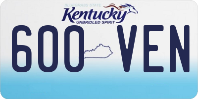 KY license plate 600VEN