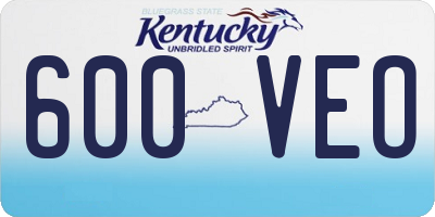 KY license plate 600VEO