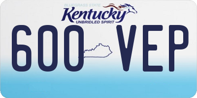 KY license plate 600VEP