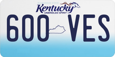 KY license plate 600VES