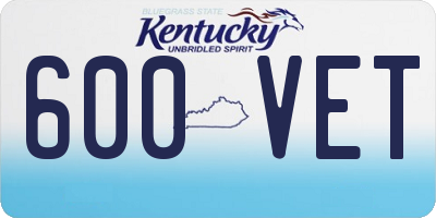KY license plate 600VET