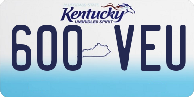 KY license plate 600VEU