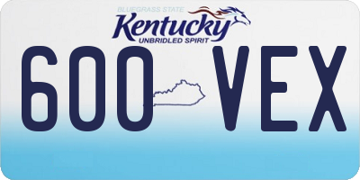 KY license plate 600VEX