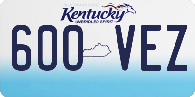 KY license plate 600VEZ