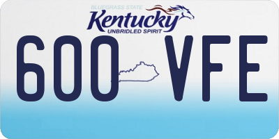 KY license plate 600VFE
