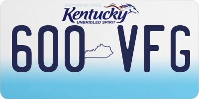 KY license plate 600VFG