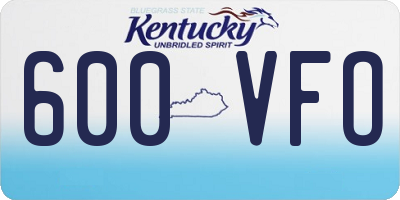 KY license plate 600VFO