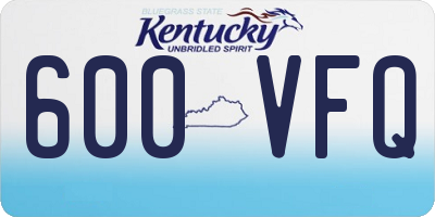 KY license plate 600VFQ