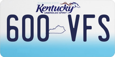 KY license plate 600VFS