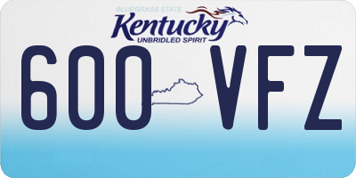 KY license plate 600VFZ