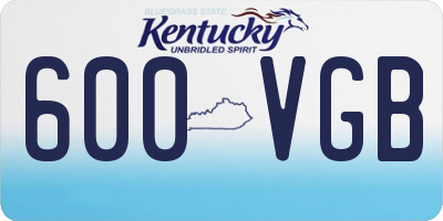 KY license plate 600VGB