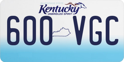 KY license plate 600VGC
