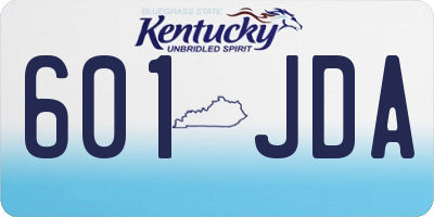 KY license plate 601JDA